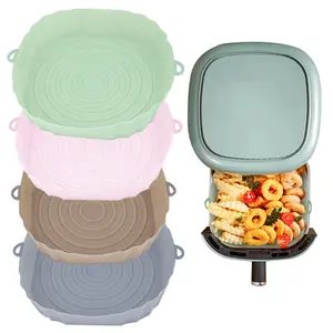 Plateau sans bpa de haute qualité, panier à vaisselle, plat de cuisson, Pot de four, double carré, rectangle, doublures réutilisables en silicone pour friteuse à air