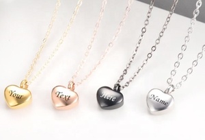 Personalized Heart Memorial Keepsake Stainless Steel Cremation Jewelry Pendant <b>Ashes</b> <b>Necklace</b> Custom Urn <b>for</b> Loved One Remembran - Product Image 2