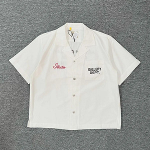 Camicie Estive da Uomo in Cotone 100% Traspirante con <span class=keywords><strong>Colletto</strong></span> Quadrato Ricamato, Vestibilità Ampia e Maniche Corte - Product Image 3