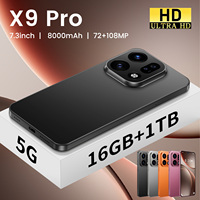 Teléfono X9 Pro Original Desbloqueado, Pantalla de 7.3 Pulgadas, Deca Core, 16GB de RAM, Smartphone 5G, Cámara HD de 108MP para Viajes, Grabación y Creación de Vlogs