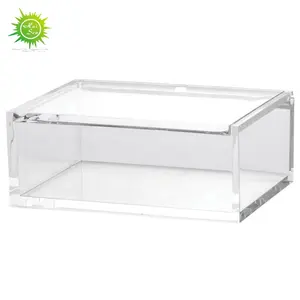 HUISEN — boîte en plastique rectangulaire personnalisée, boîtes de rangement en acrylique transparentes avec couvercles, vente en gros