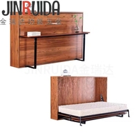 Lit mural escamotable robuste JIN RUI DA avec bureau intégré, lit invisible multifonctionnel avec quincaillerie de bureau, lit mural durable
