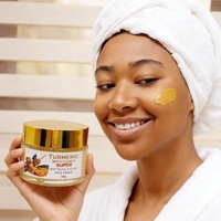 Crème visage éclaircissante au curcuma et au miel OEM, corrige le teint inégal, lisse les ridules, améliore l'élasticité de la peau, réduit l'acné et les éruptions cutanées.