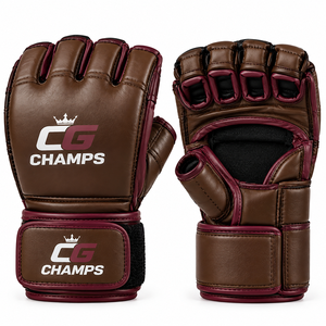 Gants de MMA personnalisés en cuir véritable pour l'entraînement, le sparring et le grappling, design à paume ouverte, absorption des chocs, vente en gros OEM - Product Image 4