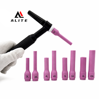 Buse en céramique d'alumine allongée Alite WP9 TIG, haute résistance, résistante à la chaleur, rose, pour chalumeau de soudage à l'arc à l'argon, pièces consommables