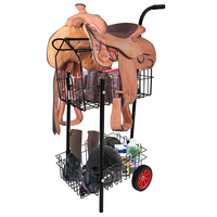 JH-Mech Porte-selle coulissant à grande capacité portante pour chevaux Remorque personnalisable Chariot à selle portable roulant