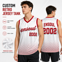 Maßgefertigtes Retro Farbverlauf Punkt-Sublimations-Basketballtrikot Herren Vollflächig Bedrucktes V-Ausschnitt Sportweste Individuelle Bekleidung für Marken