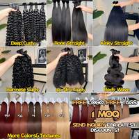 Cheveux humains en vrac non traités Deep Wave pour tressage, sans trame, cheveux vierges bruts, 10-30 pouces, double épaisseur, fournisseur de cheveux humains
