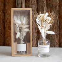 Bouteille à réactifs transparente de style nordique moderne G89, comme un vase en verre, arrangement floral, fleurs séchées, diffuseur de roseaux