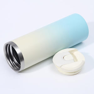Botella de agua al vacío de acero inoxidable de Color degradado al por mayor, <span class=keywords><strong>chanclas</strong></span> rectas delgadas, termo, taza para viaje - Product Image 4