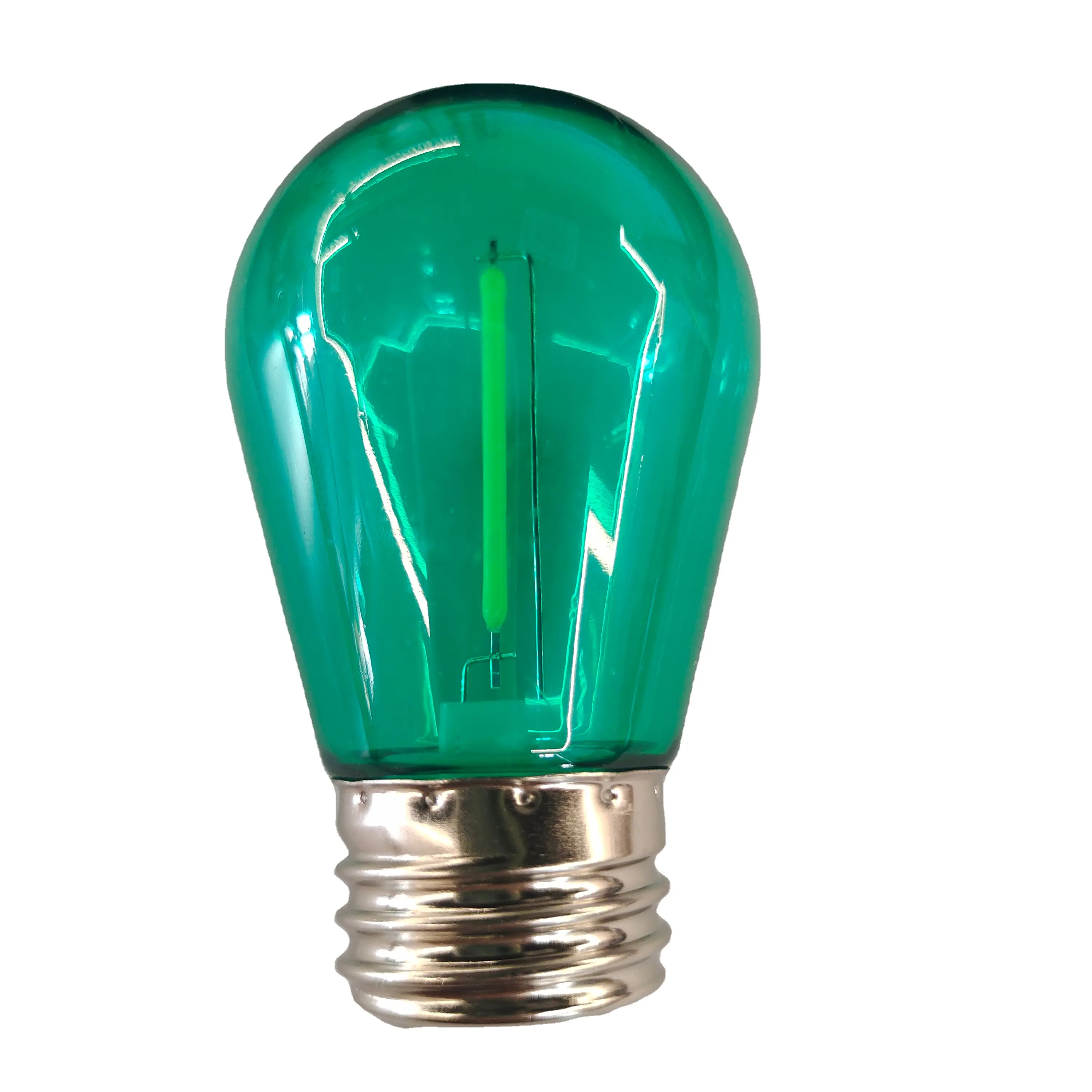 מותאם אישית חג המולד אורות S14 led נימה הנורה ירוק פלסטיק דיור עבור בית