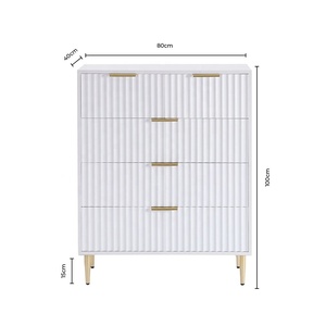 Tallboy <strong>Tall</strong> Boy Chest <strong>of</strong> <strong>Drawers</strong> Living Room Hallway Furniture Wooden Fluted 5 <strong>Drawer</strong> Dresser for Bedroom - Product Image 6