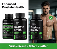 Capsules pour la santé de la prostate des hommes, 60 unités |   Mélange Herbal de Palmier Nain et Graines de Citrouille 850mg pour le Soutien de la Santé Urinaire et de la Vessie