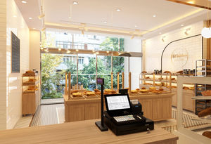 เคาน์เตอร์บาร์คาเฟ่ไม้เฟอร์นิเจอร์ร้านอาหารตามธีมที่กำหนดเองสำหรับการออกแบบตกแต่งภายในร้านกาแฟ - Product Image 4