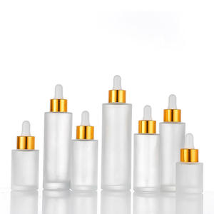 Envases de Vidrio Transparente con Gotero Dorado para Cosméticos, Cilíndricos, de 1oz, 30ml, 50ml y 100ml, Botellas con Gotero Esmerilado - Product Image 4