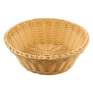 Rattan <b>Table</b> <b>Basket</b> 25 Cm Natural Synthetic Woven Storage Bowl For Kitchen Or Dining - Product Image 1