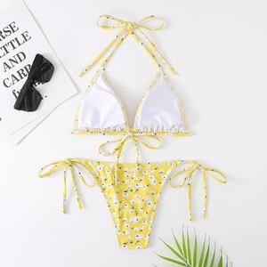 Traje de Baño Bikini Personalizado para Mujer, Conjunto de Dos Piezas con Braguita Extra Pequeña, Estilo Moderno y Sexy para la Playa - Product Image 3