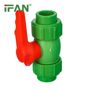 Valve hydraulique flexible IFAN PPR vanne à boisseau sphérique verte à double union PPR avec noyau en plastique - Product Image 2