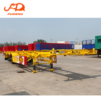 Semi-remorque châssis porte-conteneurs à squelette en acier FUDENG Group 2/3/4 essieux, 40 pieds, 60 tonnes de charge utile maximale, train d'atterrissage JOST pour la Tanzanie