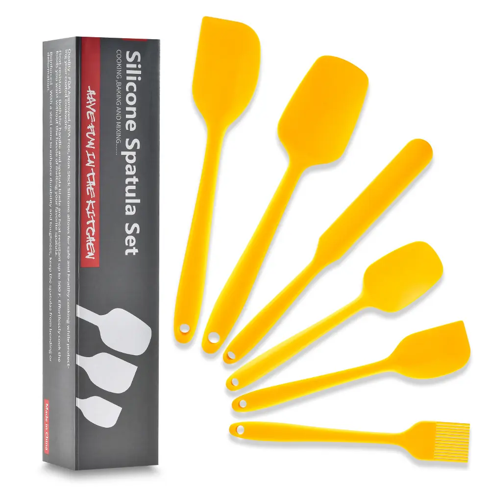 Ensemble de grattoirs en silicone DFY 6 pièces Ustensiles de cuisine pour outils de cuisson et de pâtisserie