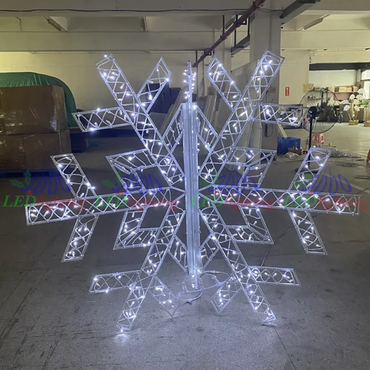 Boog Straat 3d 3d Grote Sneeuwvlok Acryl Motief 2024 Commerciële Display Groot Kerstmotief Licht