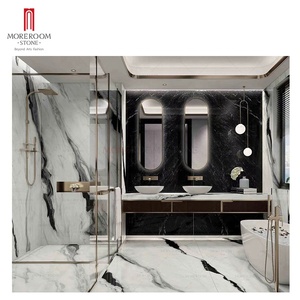 Dalles de carrelage grand format en marbre blanc Panda, pierre de porcelaine, modernes et classiques, antidérapantes, pour <span class=keywords><strong>intérieur</strong></span>, avec accents en <span class=keywords><strong>brique</strong></span> réfractaire et isolation thermique - Product Image 5