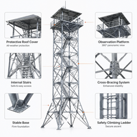 Tour de surveillance de la sécurité publique en treillis d'acier pour l'observation des incendies forestiers, structure d'observation haute résistance