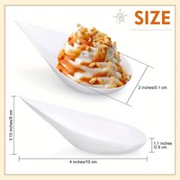 Wegwerp plastic snoepbordjes, mini dessertbordjes, zwart transparant bestek voor restaurant, dessert proeflepels