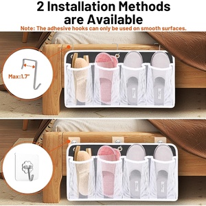 Organisateur de chaussures mural pour camping-car en tissu non tissé avec 4 poches en filet, étagère à chaussures suspendue pour lits superposés, dortoir, entrée, camping-car - Product Image 6