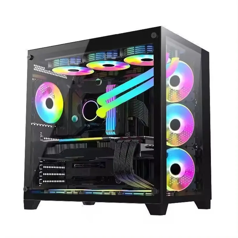 Computador para jogos i3 12100 i5 12400 H610m 16G DDR4 M.2 RX580, com acessórios pré-construídos para desktops RGB, atacado, para desktop