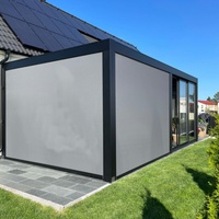 Auvent électrique de luxe pour patio et terrasse, belvédère à persiennes réglables, avec revêtement en poudre