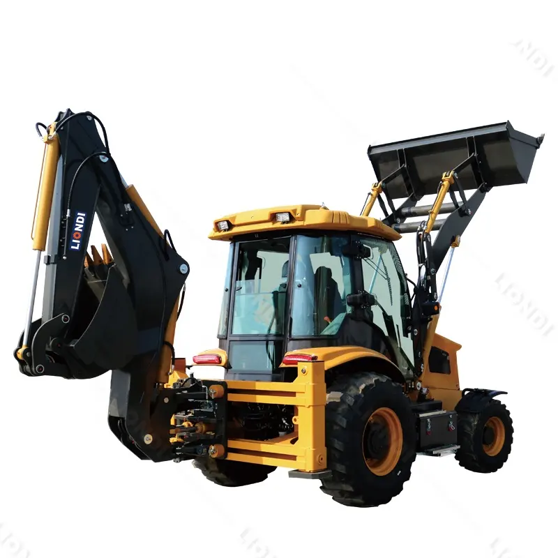 Produsen profesional 4x4 back hoe loader retrosnadora roda Cina ekskavator mini backhoe loader