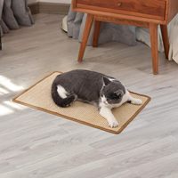 Natürliche Sisal-Katzenkratzmatte Horizontale Bodenkratzmatte mit Klebebändern zum Schutz von Sofa und Teppich für Hauskatzen