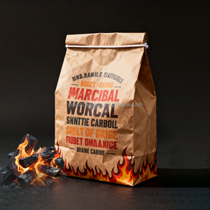 ถุงใส่ถ่านสำหรับบาร์บีคิว PP ทอถุงบรรจุภัณฑ์ทำจากไม้เนื้อแข็งสีดำ - Product Image 1