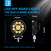 Lumière de travail LED ronde DXZ 12/24V 36W, blanc 6500k, faisceau spot/diffuseur pour véhicule tout-terrain, camion, tracteur, lumière auxiliaire de 4 pouces
