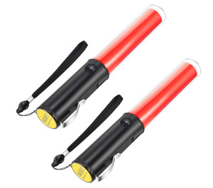 Bastón <span class=keywords><strong>de</strong></span> Tráfico LED Recargable con Batería, Luz Roja, <span class=keywords><strong>Azul</strong></span>, Verde y Amarilla, con Linterna y Imán - Product Image 1