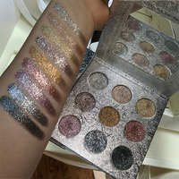 Palette de fards à paupières métalliques à label privé, DIY, paillettes, pigmentées, brillantes, maquillage des yeux multicolores, quotidien, clair, foncé, clair