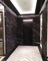 Dalles de marbre Marquina noir pour panneaux muraux intérieurs Carreaux de sol en marbre noir naturel décoratif