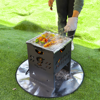 Brasero d'extérieur multifonctionnel et pliable pour bois de chauffage et charbon de bois, idéal pour jardin, cour et camping