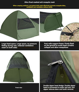 Sac de couchage moustiquaire adulte à ouverture rapide en 2 secondes, type hybride automatique, 3 saisons, super long, été, polyester, portable, extérieur - Product Image 6