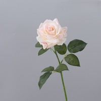 Roses artificielles au toucher réel, tige unique de 65 cm, fleur en soie pour bouquet de mariage, arrangement floral DIY, décoration de la maison, vente en gros