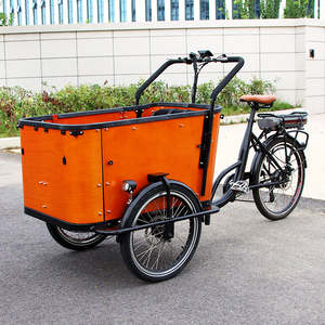 Tricycle cargo à pédales, vélo électrique de ville, vélo cargo familial électrique hollandais de haute qualité à 3 roues, Bakfiet, remorque, vélo cargo électrique 4 places <span class=keywords><strong>pour</strong></span> bébé - Product Image 1