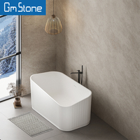 Baignoire autoportante blanche de petite taille 1,2 m, moderne, en pierre artificielle, personnalisable pour hôtel – Offre spéciale