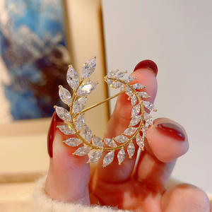 Broche pour <span class=keywords><strong>Hijab</strong></span>, accessoire de mariage, broches avec breloque en Zircon, épingles pour robes, nouvelle mode - Product Image 3