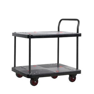 Uni-im lặng 300kg nhựa xe đẩy 2 lớp Kệ dịch vụ tiện ích tay giỏ hàng nền tảng tùy chỉnh OEM kho công cụ US300R-T2 - Product Image 2