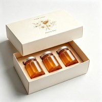 Boîte d'emballage de miel personnalisée haut de gamme, écologique, avec séparateur, boîte rigide en kraft biodégradable pour bouteille de miel en verre