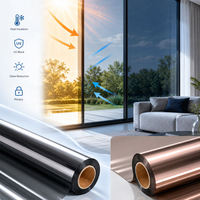 Film de fenêtre à effet miroir unidirectionnel pour le contrôle de la chaleur, rejet UV à 99 %, film solaire pour la protection des vitres des bâtiments, des bureaux et des maisons