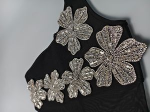 Nuovo Abito da Sera <span class=keywords><strong>Sexy</strong></span> <span class=keywords><strong>per</strong></span> <span class=keywords><strong>Donna</strong></span>, Super Brillante con Fiori in Strass e Rete, Aderente e Lungo fino al Pavimento, Elegante <span class=keywords><strong>per</strong></span> Cene Festive - Product Image 4