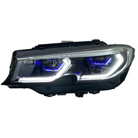 Conjunto de Faros Delanteros Modificados de Alta Gama para Serie 3 G20 20-22, Luz Diurna LED Tipo Cuchara, Lente Láser, 12V