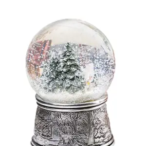 Kerst Glas Water Glas Bal Decoraties Oude Man Sneeuwpop Met Muziek Sneeuw Bal